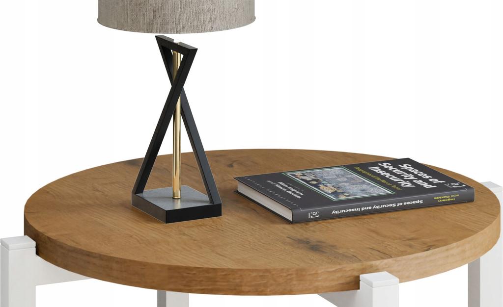 Stolik Nocny Okrągły Loft 35X35X46 Cm Metalowy Biały