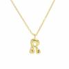 18K Gold Plated Balloon Bubble Hip Hop Necklace with 26 English Letters for Women