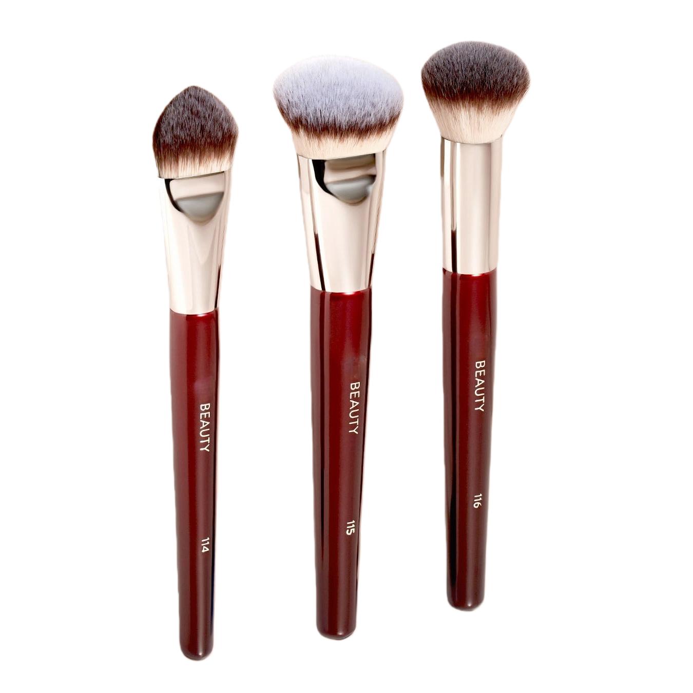

Core Complexion Trio Brush Set 3PC Face Brushes 116 Small Round Complexion 115 Contoured Foundation 114 Dual-Sided Concealer