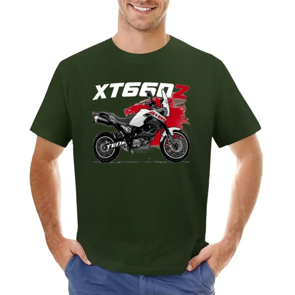 Heavyweights Anime Clothes Blouse Black T Shirts for Men Tenere-XT660Z-Essential- T-shirt Oversized Men Clothing Graphic Tops