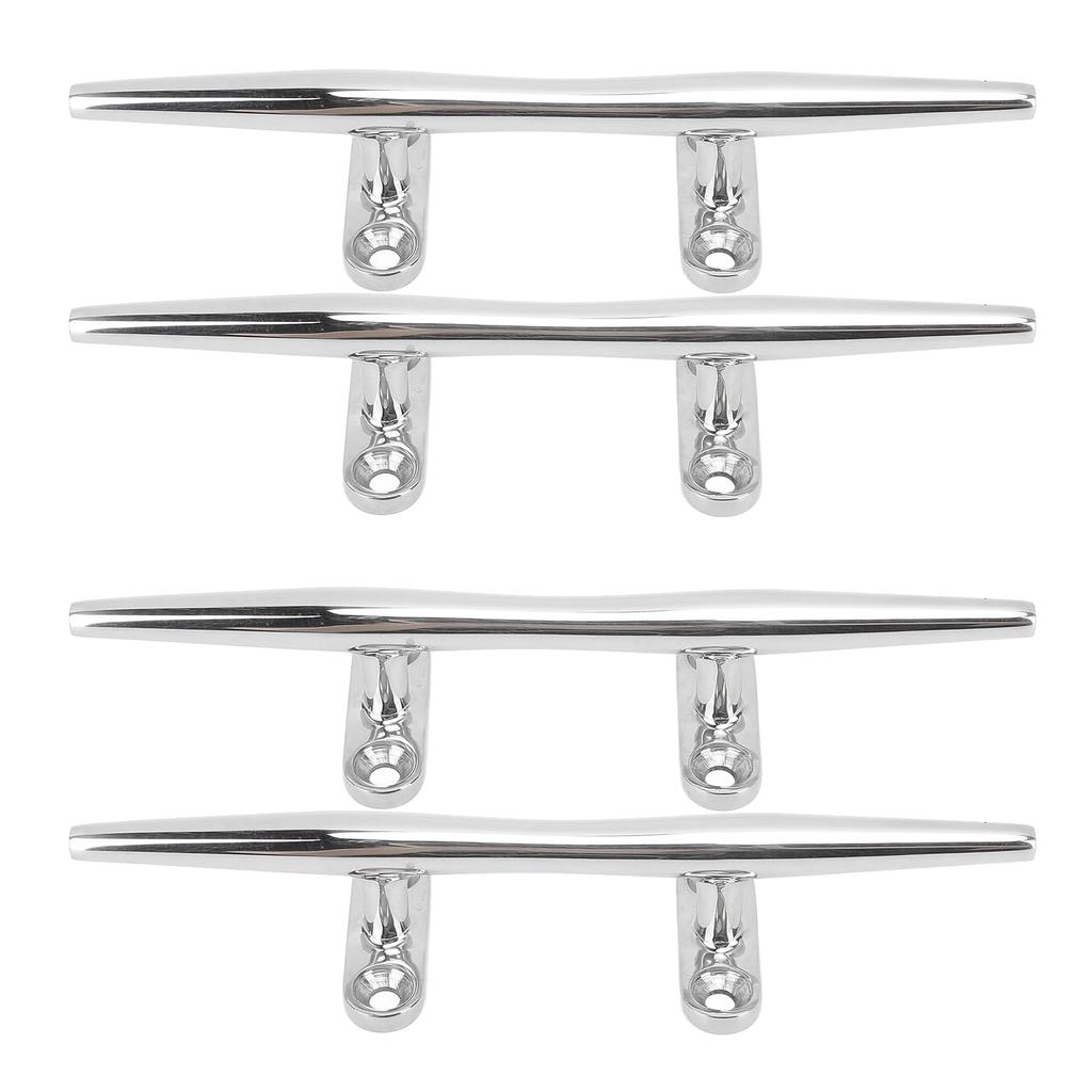 Boat Cleats 4 Pcs Boat Mooring Cleats Durable Stainless Steel Dock Cleats for Marine Yachts Inflatable Yachts Business Yachts (8")
