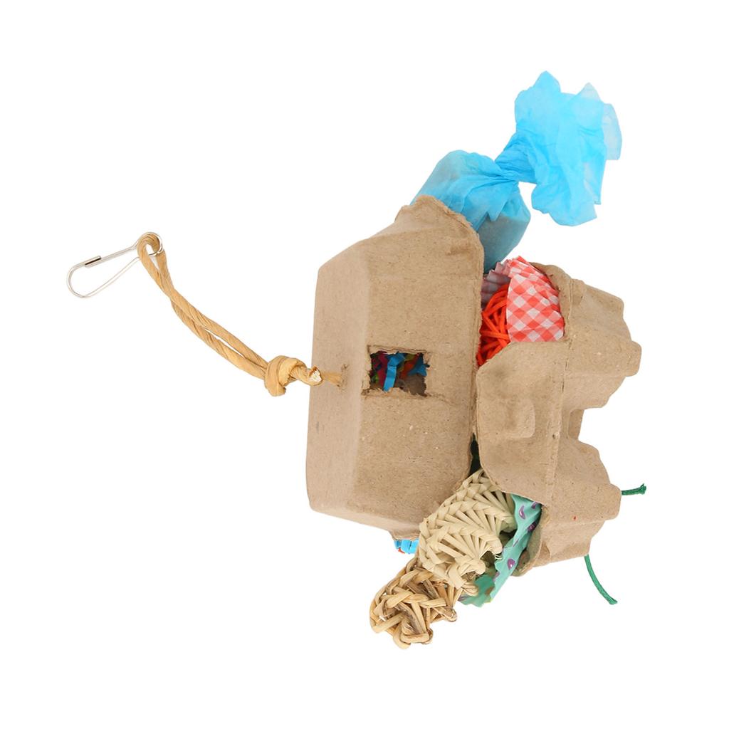 Bird Foraging Box Toys Fun Colorful Shredding Paper Sola Wood Rattan Ball Grass Rope Parrot Foraging Toys