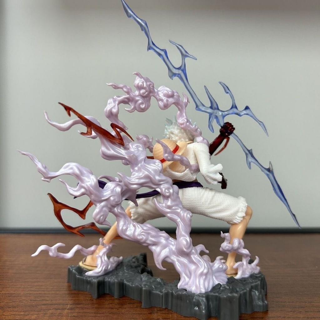 12cm/4.7in One Piece Anime Wink Studio Small Thunderbolt Nika Luffy Figures Pvc Statue Desktop Ornamen Collection Statue Model