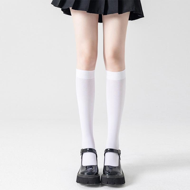 Sexy Sex Temptation Lace Ultra-Thin Stockings Transparent Stockings Oil-Shiny One-Piece Women'S Knee Suspenders Lace