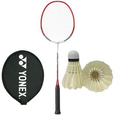 Badminton Racket Set 1 Shuttlecock Set Feather Yonex MP2 White X Red Racket Shuttlecock Comes with Case (1 Racket, Included) -