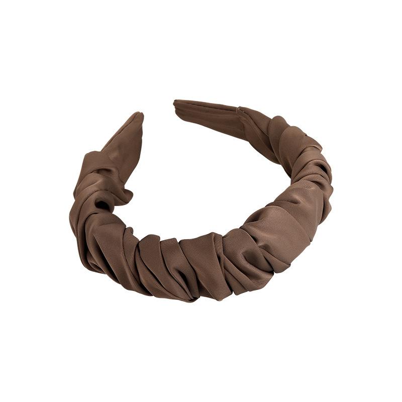 Fashion Women's Ruffled Satin Headband Elastic Hair Accessories for All Seasons Ins Female Casual Shopping Hairband