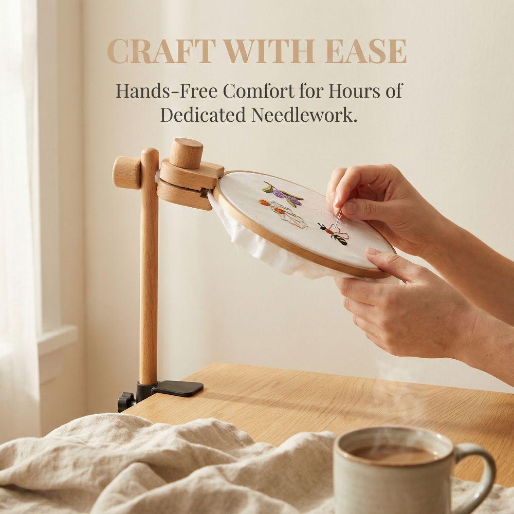 Buchenholz Stickrahmenhalter Verstellbare Klemme Kreuzstichständer Heimhandwerk