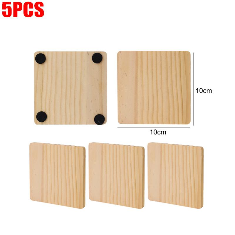 5-20PCS Square Round Wood Coasters Bottle Wine Cup Coffee Drinks Coaster Mat DIY Craft Painting Wood Engraving Party Decoration