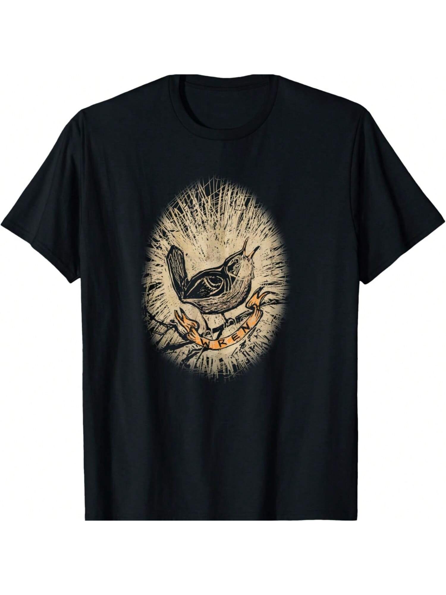 Wren Vintage Birdwatching Scratchboard T-Shirt T-Shirt S разноцветный