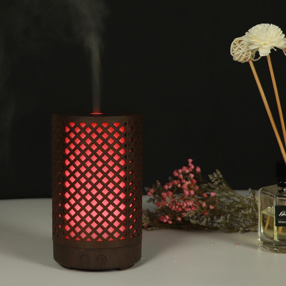 120ml Household Hollow Ultrasonic Air Humidifier Aroma Diffuser with Colorful Night Light
