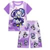 19775 Kinder Mädchen Lily Lovebraids Bobi Druck Kurzarm T-Shirt Shorts Pyjama Nachtwäsche Sets