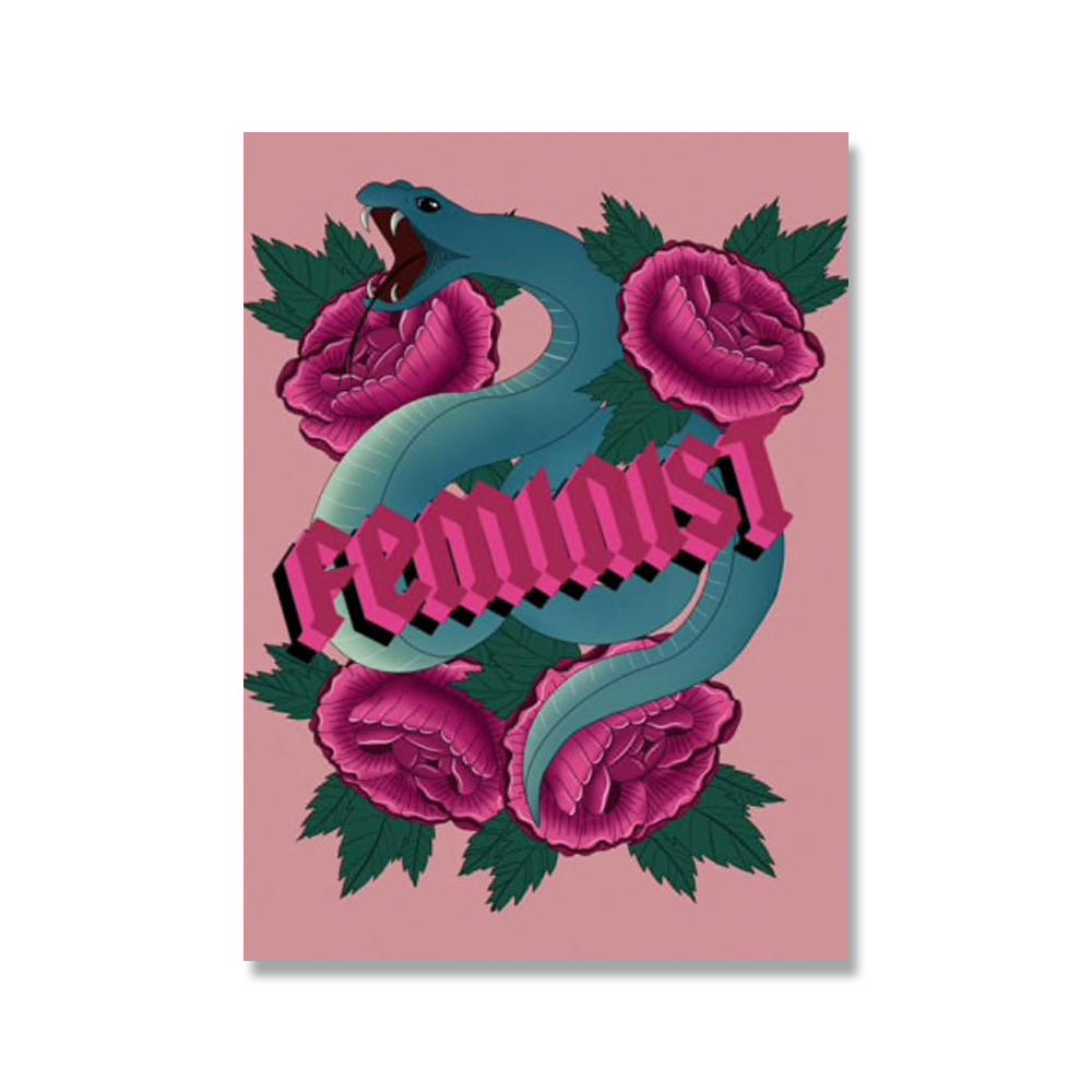 

Феминистская мода Art Pink Girl Power Wall Art Картина на холсте Печать для девочек Подарок Современные фотографии Гостиная Спальня Настенный постер 21x30cm No Framed