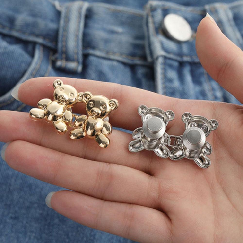 Knopfverschlüsse Bär Hosenknopfspanner Bunte Jeansknöpfe für weite Jeans Unisex
