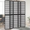 Vidaxl Room Divider, 5-Panel, Black, Solid Paulownia Wood