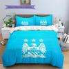 Manchester City Pattern Bedding Quilt Set  Home Decoration  Gift (1 * duvet cover + 2 * pillowcase  without core)