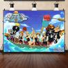 Stendardo Anime One Piece di Luffy, Sfondo per Compleanno Bambini Ragazzi, Decorazione Stanza, Poster, Oggetto di Scena Studio Fotografico