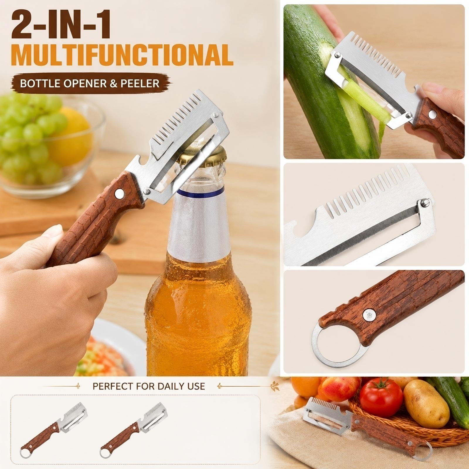 2-Piece Stainless 2-in-1 and Vegetable Peeler, Multi-Function Kitchen with Hanging One Size серебряный