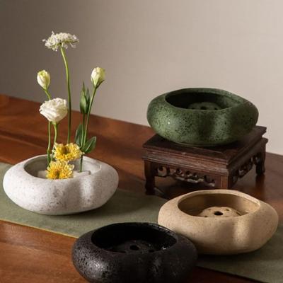 Soportes para arreglos florales, soporte para flores de Ikebana, herramientas para fijar flores, macetas de cerámica japonesas