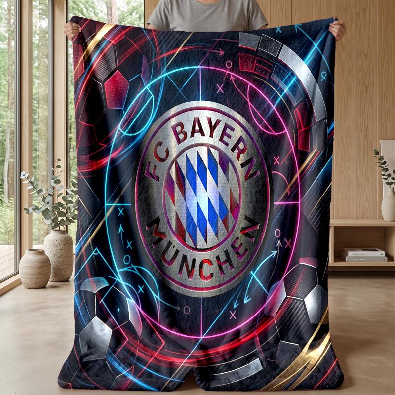 Bayern Munich Theme Blanket Soft Flannel Blanket Plush Throw Blanket Cozy Sofa Bed Blanket for Home Decor
