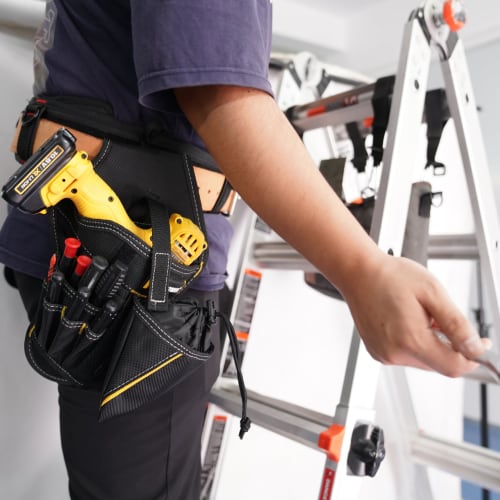 MELOTOUGH Drill Holster with Impact Driver and Bit Pouch - Heavy-Duty Cordless Belt Tool (Right-Handed)