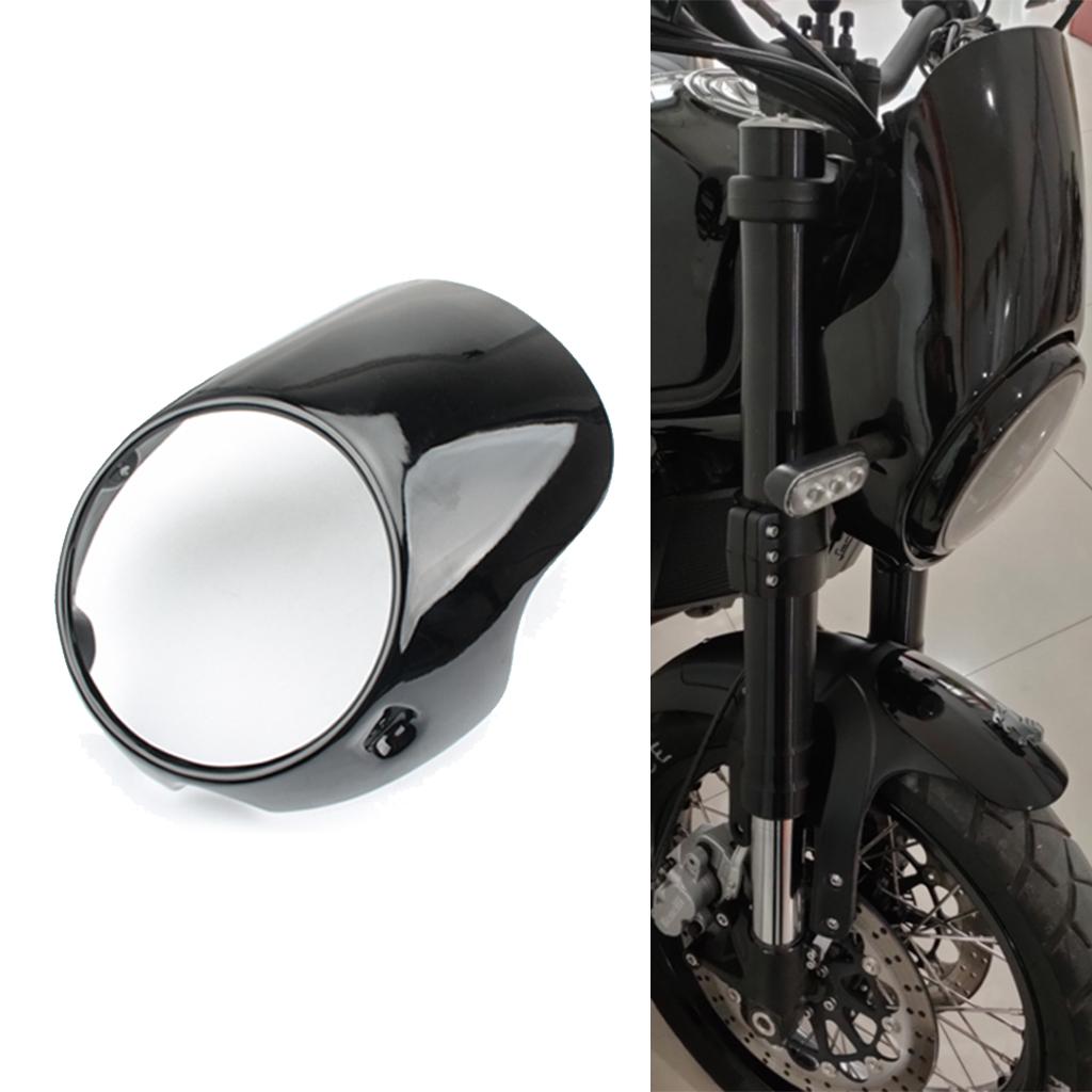 7 Inch Black Motorcycle Headlight Fairing Windshield Protector Racer Style Headlight Cover Protector Screen Motorcycle Accessory