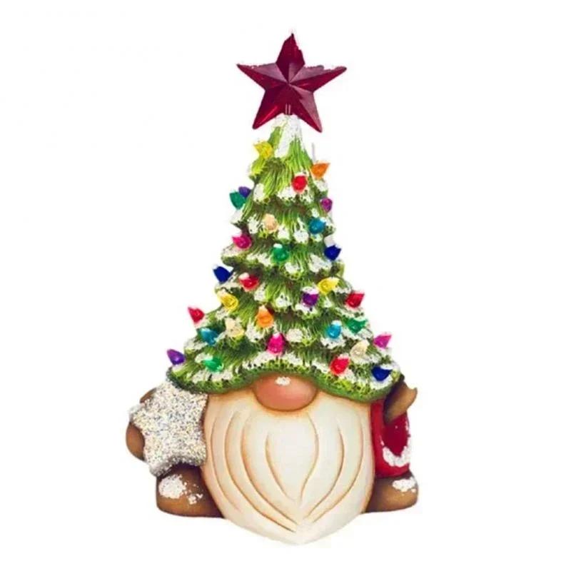 

Christmas Creative Decoration Santa Claus Ornament Resin Dwarf Christmas Tree Statue Dwarf Decoration Desktop Decoration Crafts