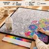 DIY Coloring Blanket 50 x 60 Inch with 24 Washable Markers Soft Cotton Blend Reusable Fabric Throw for Adults Creative Stress Relief Gift