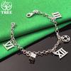 Exquisite 925 Sterling Silver Roman Numeral Pendant Bracelet Women High-Quality Charm Wedding Party Fashion Jewelry Accessories