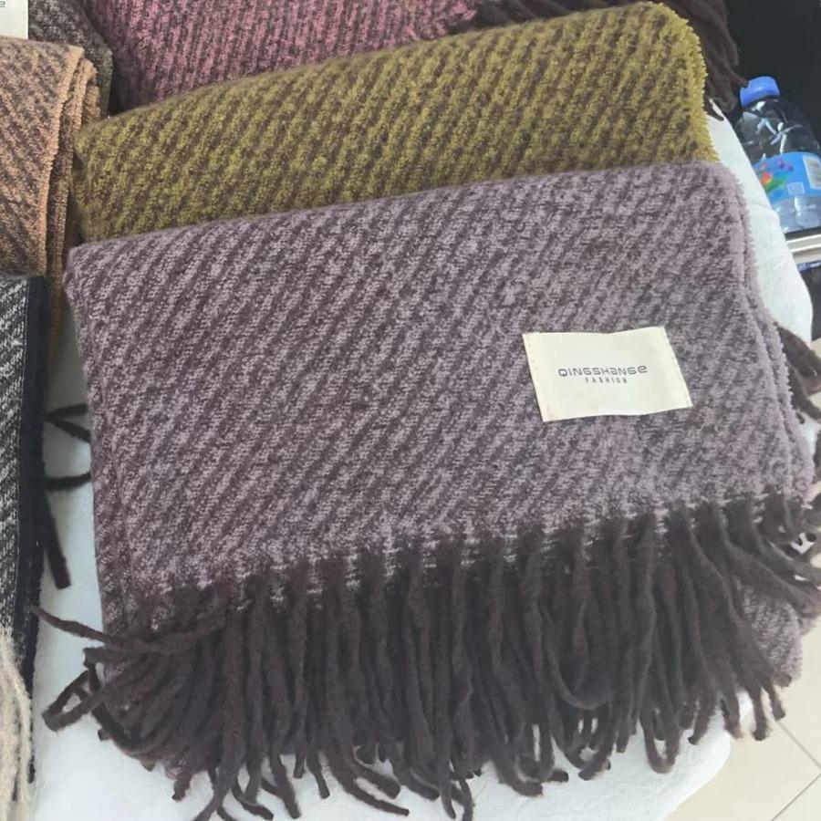 New Warm Thickened Scarf for Women  Autumn and Winter Casual Scarf for Men Korean Style Imitation Cashmere  Versatile Korean Style Shawl
