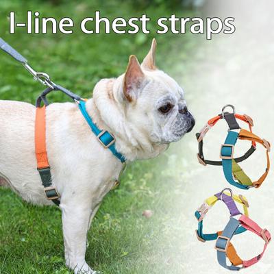 Dog Harness Quick Release Design Tear-Resistant Adjustable Ergonomic Dog Training Splicing Color Cotton Small Medium Dog Harnesses Chest Strap