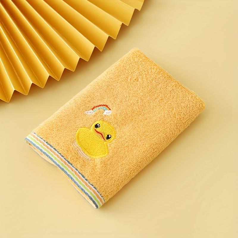 Set da 4 asciugamani in fibra di bambù, asilo, ricamo cartone animato, asciugamano per le mani, morbido, assorbente, 25 x 50 cm / 9,84 x 19,68 pollici, colore casuale
