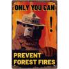 Warning Metal Tin Signs Plaque Prevent WildFires Wall Decoration Vintage Iron Painting Art Posters for Forest Home Cafe Club Bar