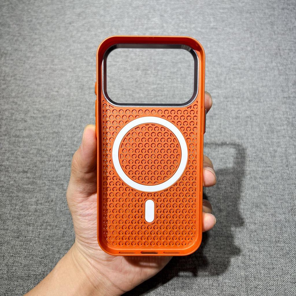 Honeycomb Heat Dissipation iPhone 16 Pro Max Magnetic Protective Case - Solid Color Hard Shell with Large Hole Design