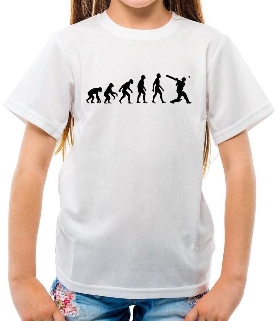 Evolution Of Man Cricket - Kids T-Shirt - Player Twenty Love Wickets Ball