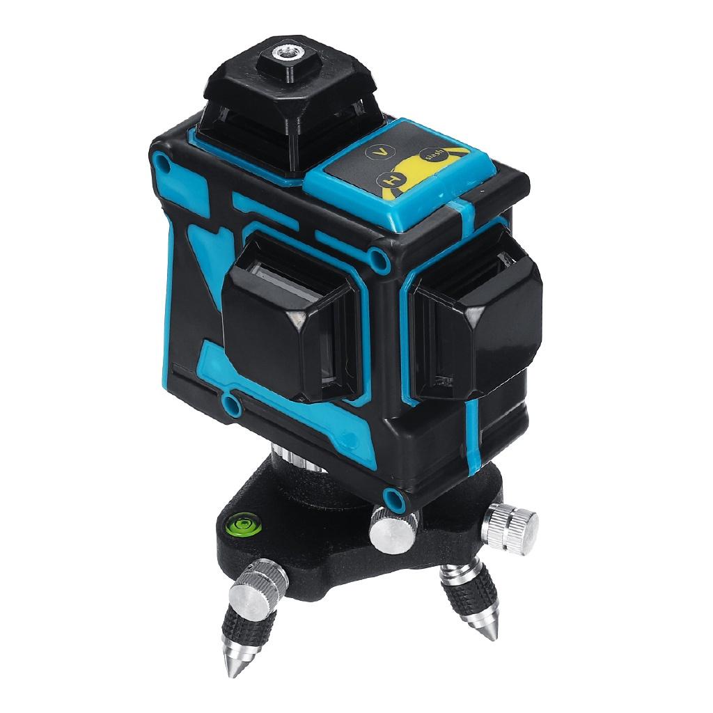 3D 12 Line Horizontal Vertical 360° Self Leveling Rotary Cross Measuring Laser Level Blue Light for Construction Tools New