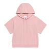 N262Whd040 Women'S Erica Cooling Semi-Oversized Semi-Crop Short Sleeve Hoodie Silver Pink