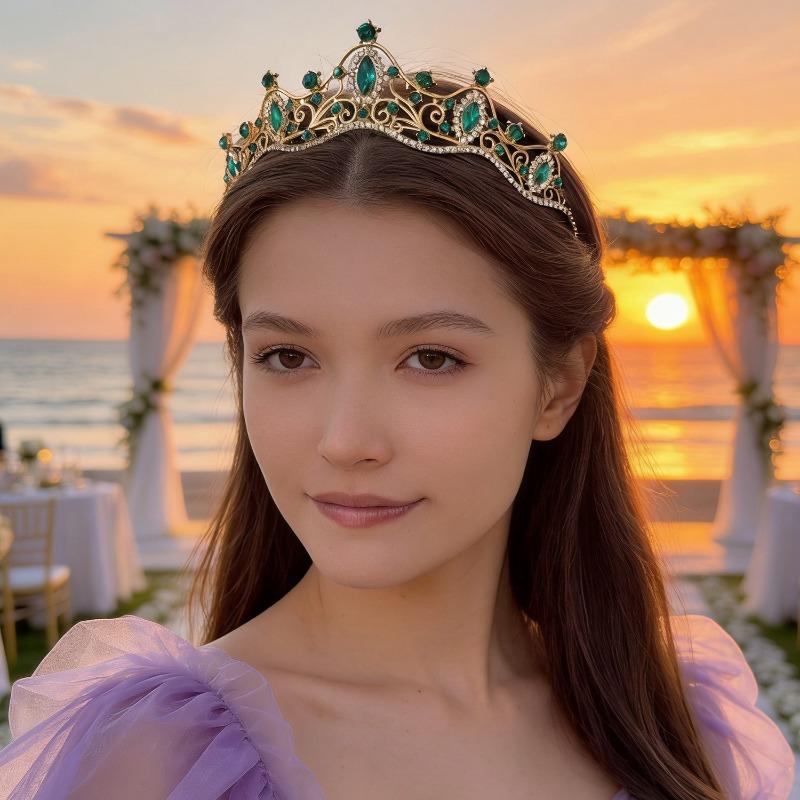Baroque Luxury Princess Wedding Rhinestone Tiara Hair Crown Elegant Crystal Bridal Headpiece Stage Performance Hair Accessory