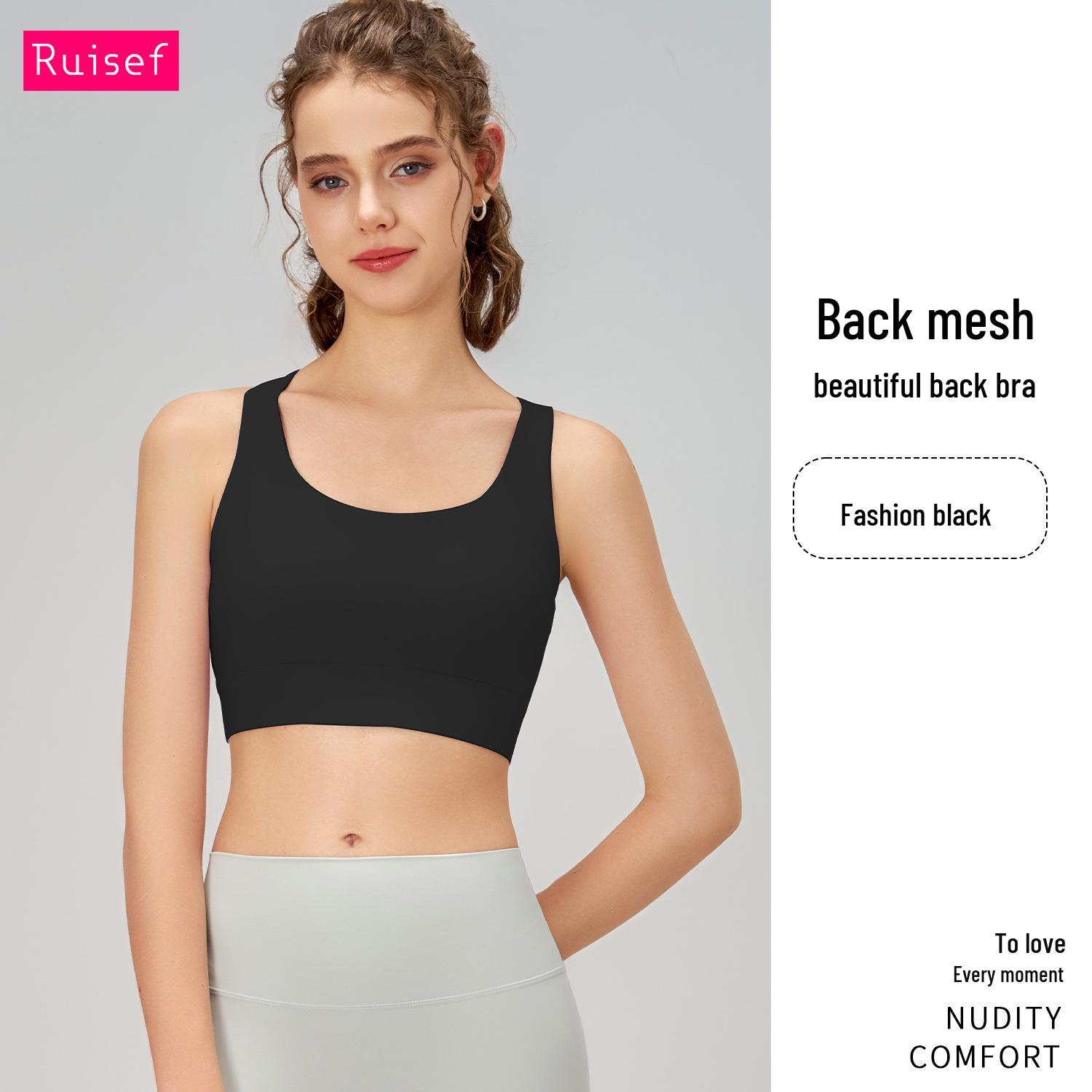 

2025 Women s Shockproof Sports Bra - Thin, Fixed Cup, Running & Yoga, Hollow Mesh Back L