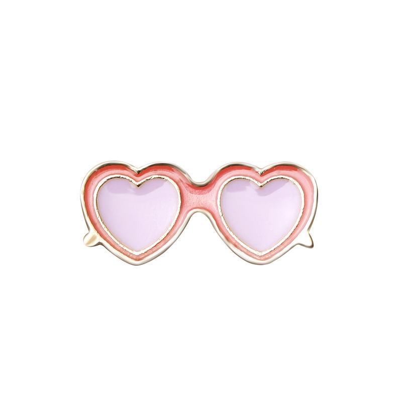 Summer Beach Sunglasses Brooch Fashion Personality Enamel Pins for Vacation Girl Women Backpack Hat Lapel Pin Jewelry Decoration