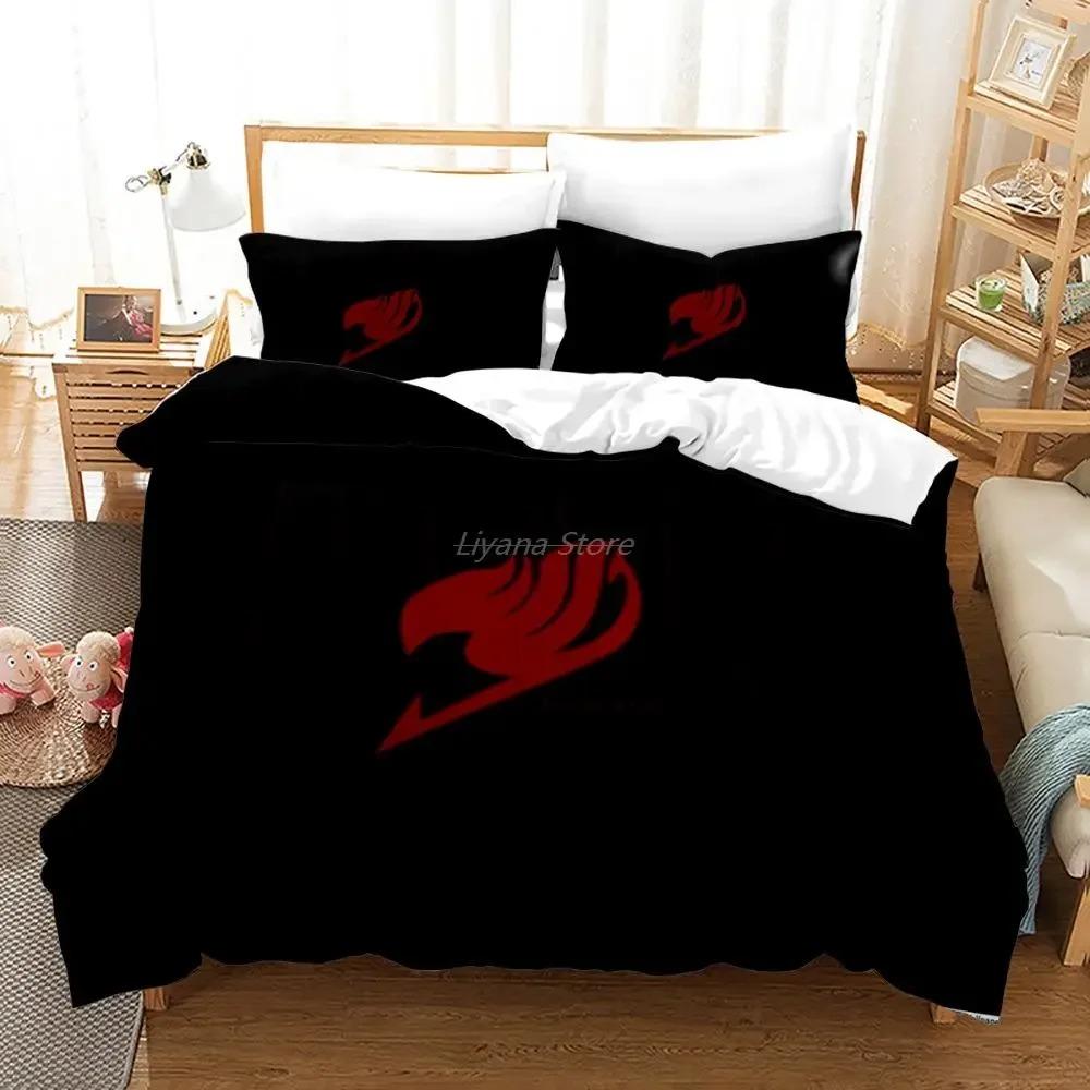 Zestaw pościeli Fairy Tail Single Twin Full Queen King Size Kawaii Anime Bed Set Aldult Kid Bedroom Duvetcover Sets 3D Print 012