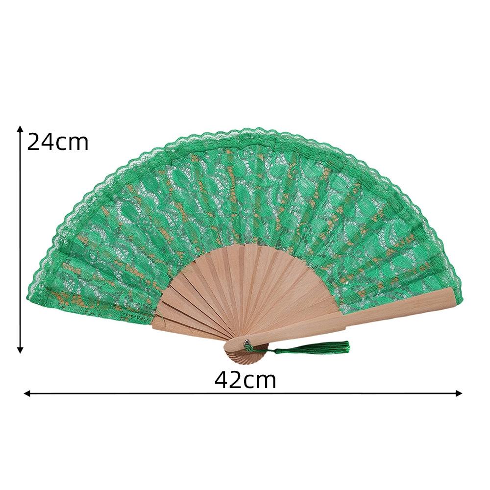 Lace Hand Fan Elegant Lace Folding Fan with Tassel for Women Vintage European Dance Performance Prop Portable Fan Summer