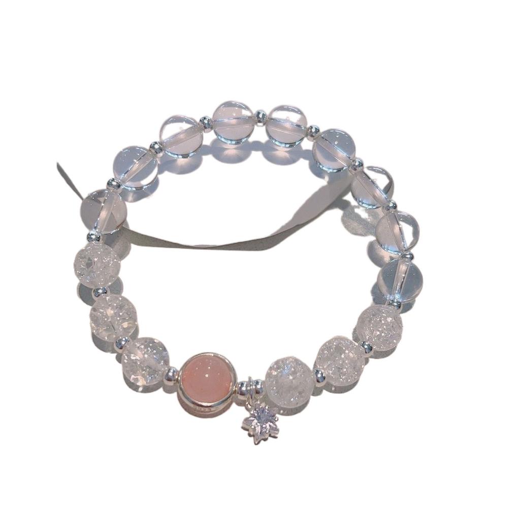 Star bracelet female ins niche design new high-end ice-through peach blossom crystal bracelet girlfriend