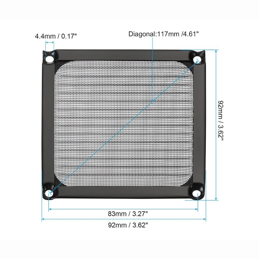 Aluminum Computer Fan Filter Grills Silver Black Axial Flow Fan Mesh Dust Cover  Computer Cooling