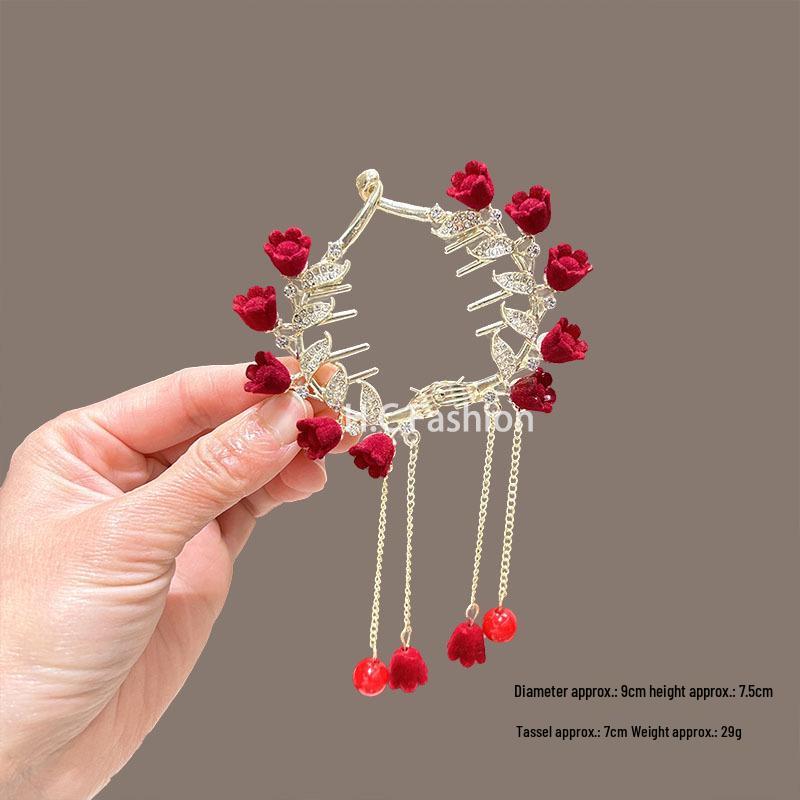 Elegant Lily of the Valley Tassel Hairpin: Timeless Updo Clip for a Refined Look