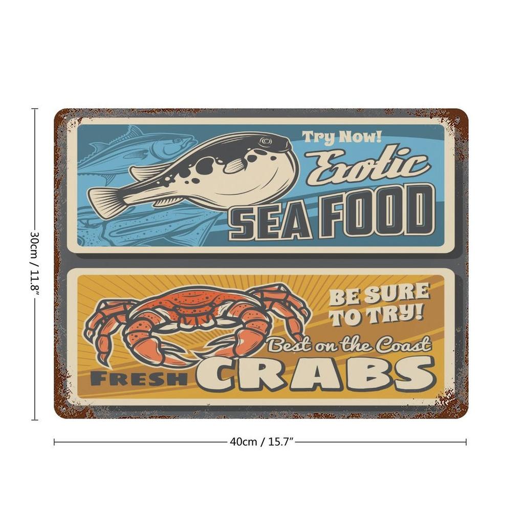 1-Pack Retro Rusty Metal Wall Sign, 20×30cm and 30×40cm, Aged Decor Plaque for Bedroom, Hallway, Study or Coffee Shop