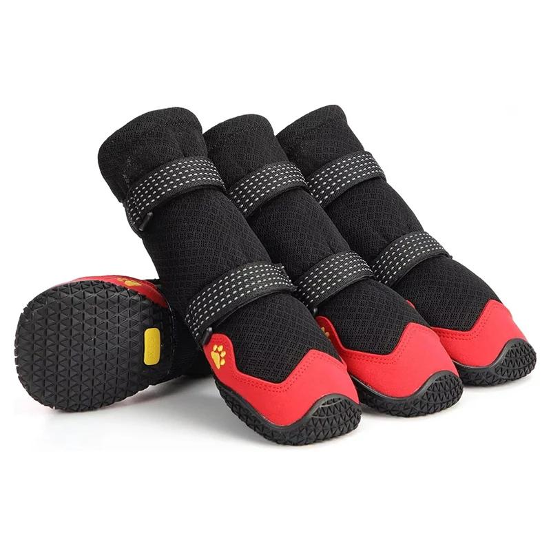 

Walk 4 Pcs Dog Shoes Waterproof Small Large Breeds Dog Shoes Breathable Reflective Tape Dogs Walking Non Slip Pet Product Size 1-1.77x1.57in