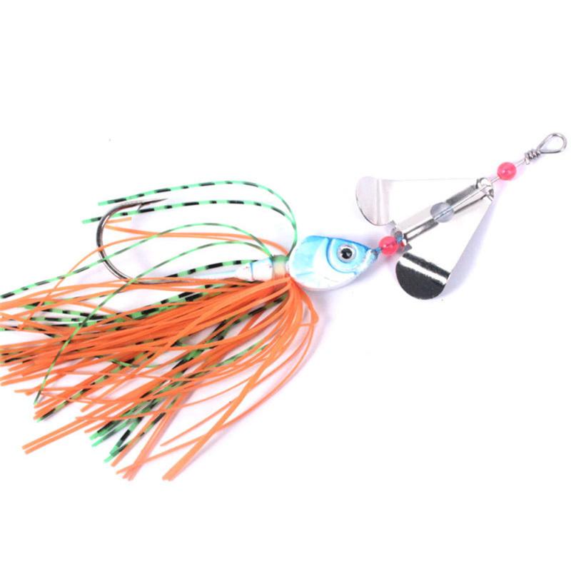 Conjunto de Iscas de Pesca Spinner Bait Com Contas Lantejoula Barba Equipamento de Pesca para Lucio Jig de Borracha Isca Dura