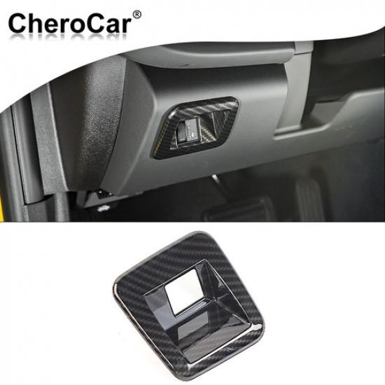 For Chevrolet Camaro 2017+ Headlight Adjustive Switch Cover Trim  Carbon Fiber