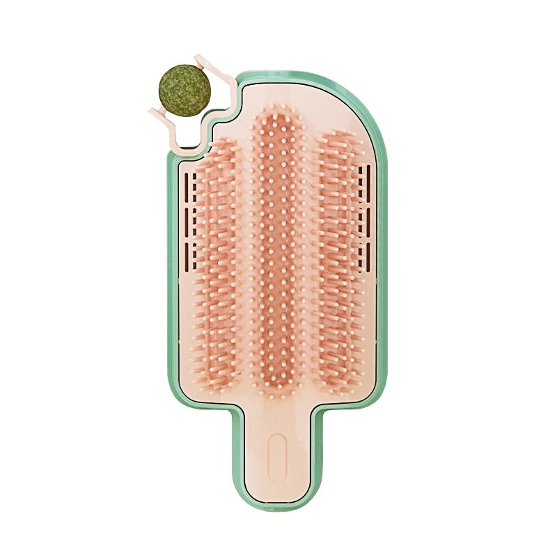 Pet Cat Hair Removal Comb with Catnip Balls & Spring Toys Cat Self Cleaning Scratcher Combs Kitten Pet Massager   Rubbing Brush