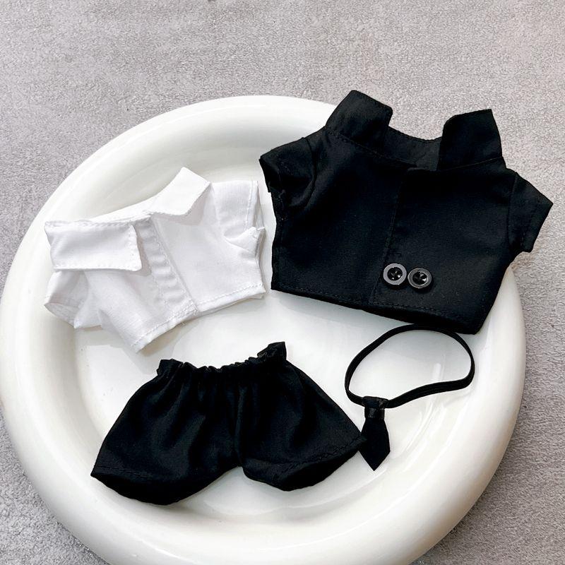 Labubu Black Suit Sunglasses Leather Shoes Clothes Set Doll Doll Clothes Doll Clothing